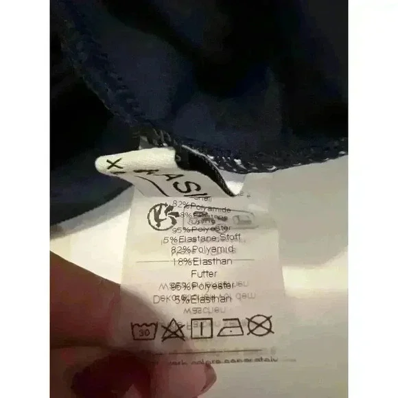 Navy Tummy Control V-Neck Ruched Tie Knot Skirt Swimdress Swimsuit NWT Size XL - Picture 9 of 10